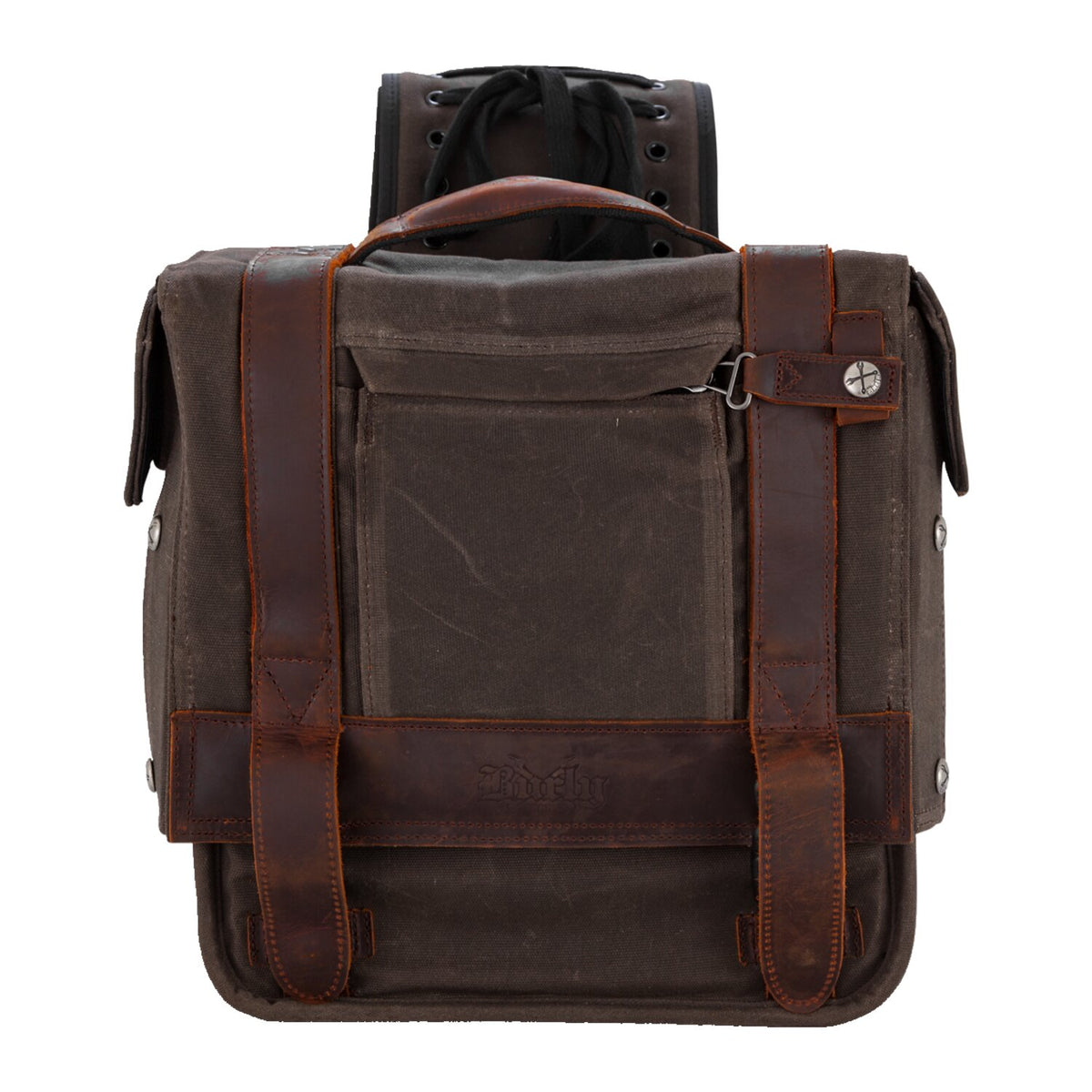 Burly Voyager throwover saddlebags dark oak