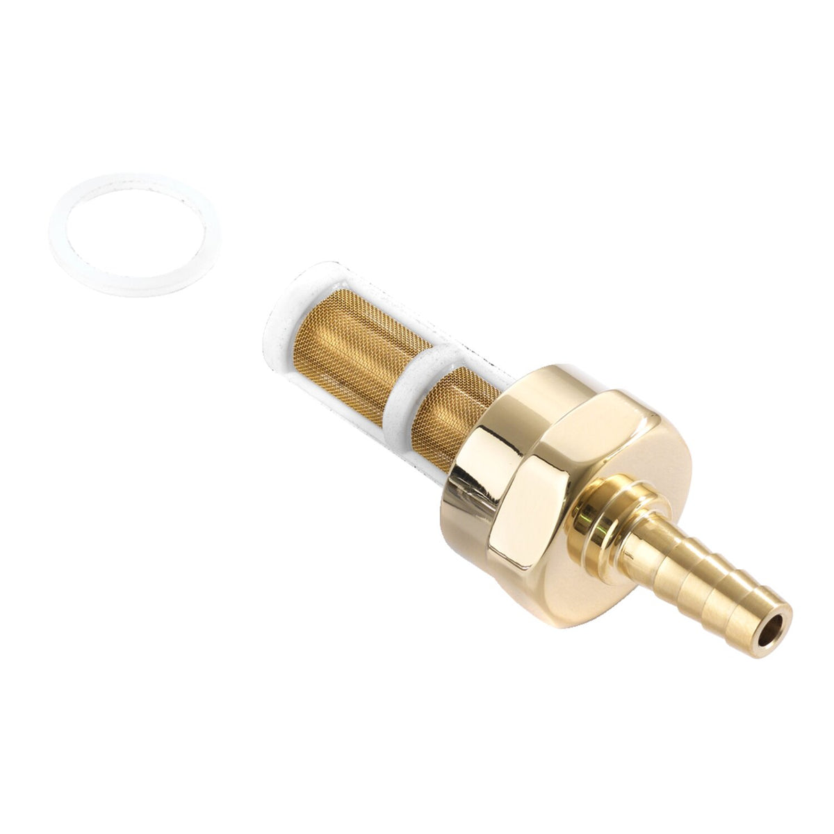 K-Tech brass M22x1 custom fuel line fitting polished