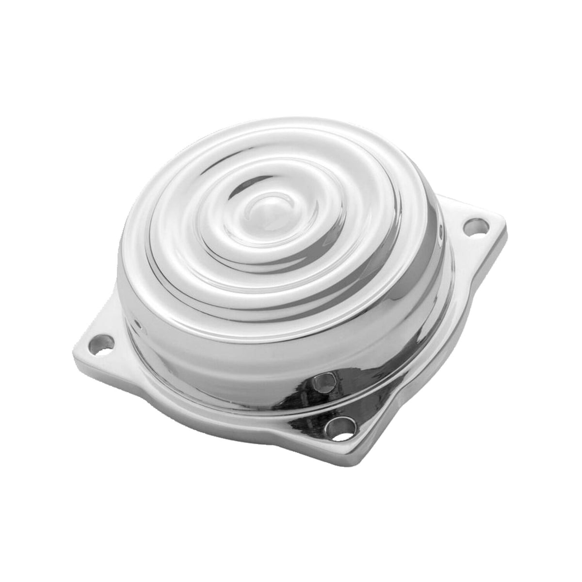 Motone, CV carburetor top cover. Finned/Rippled. Polished