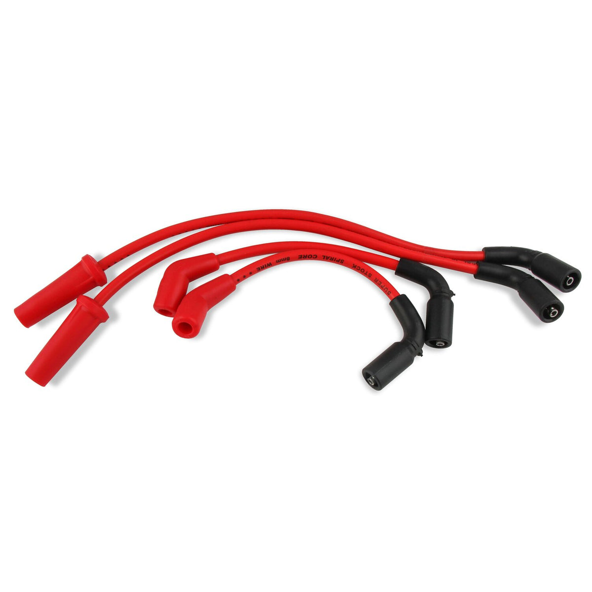 Accel, 8mm Ferro Spiral core spark plug wire set. Red