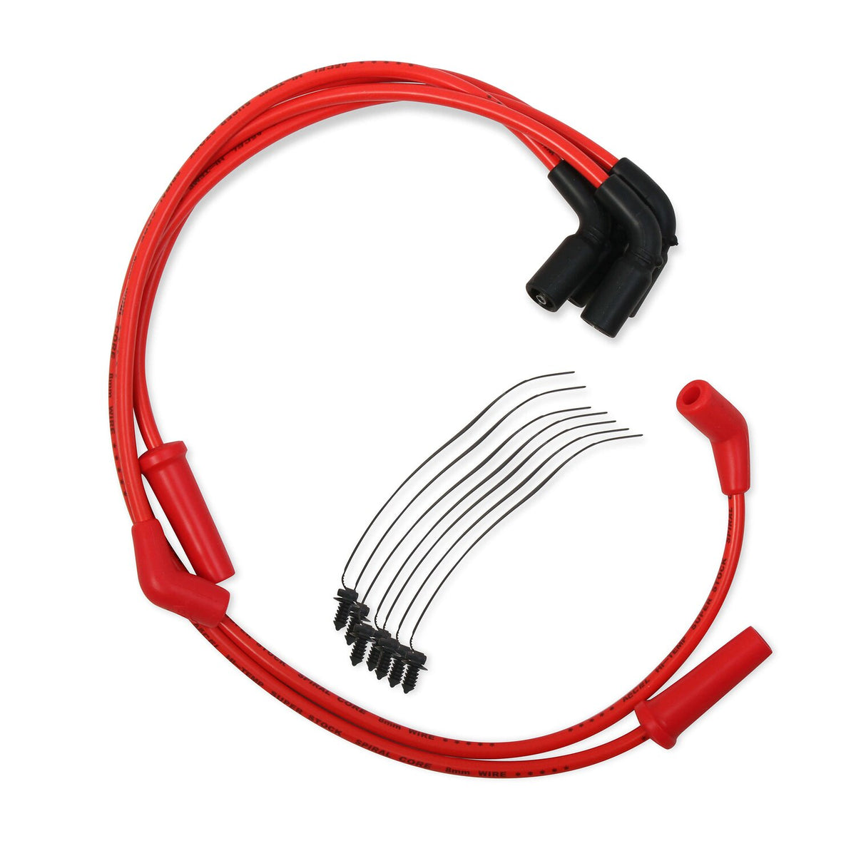 Accel, 8mm Ferro Spiral core spark plug wire set. Red