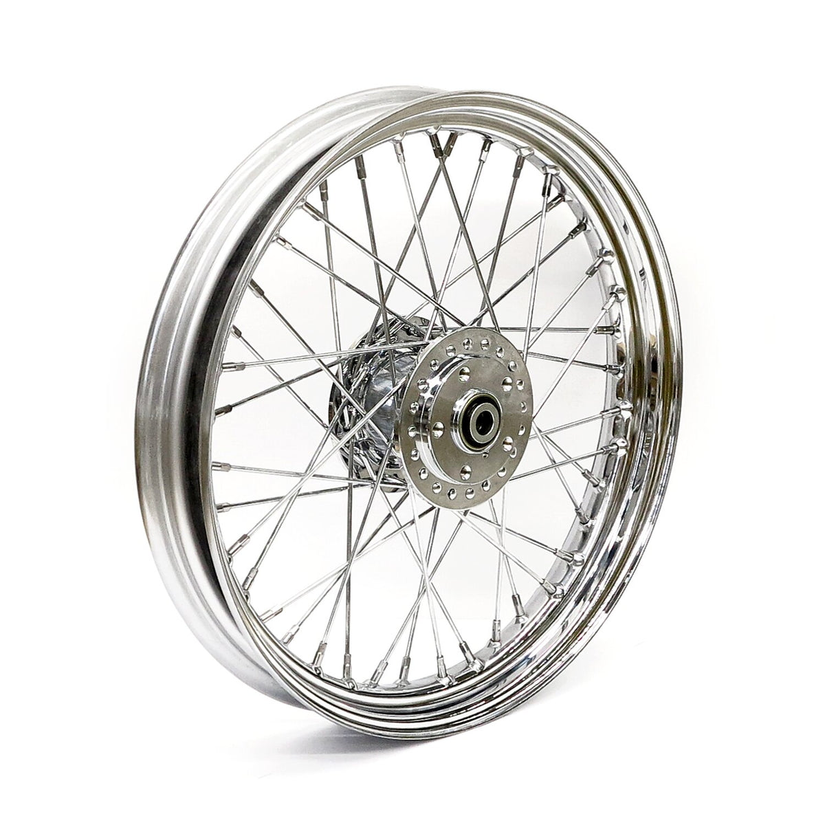 2.50 x 19 front wheel 40 spokes chrome