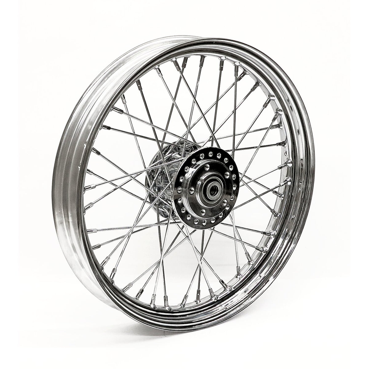 2.50 x 19 front wheel 40 spokes chrome