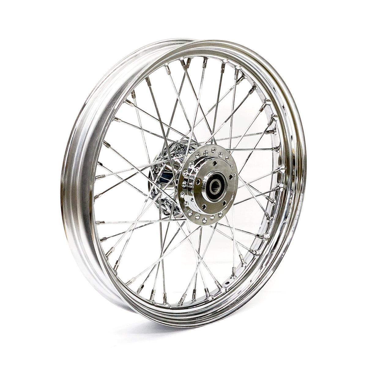 2.50 x 19 front wheel 40 spokes chrome