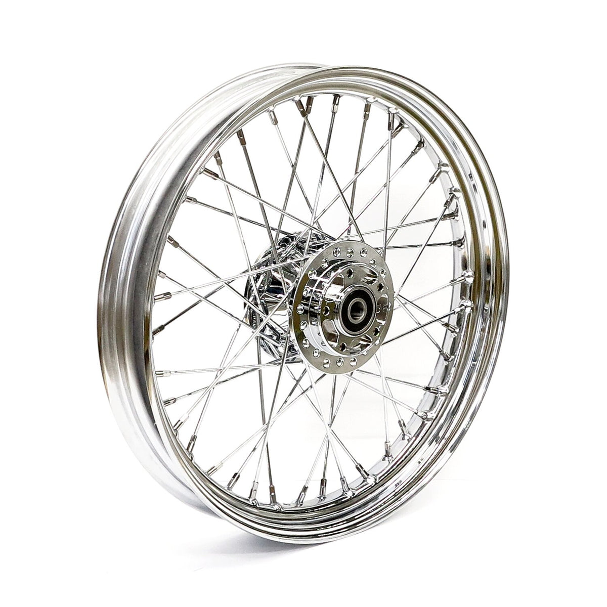 2.50 x 19 front wheel 40 spokes chrome