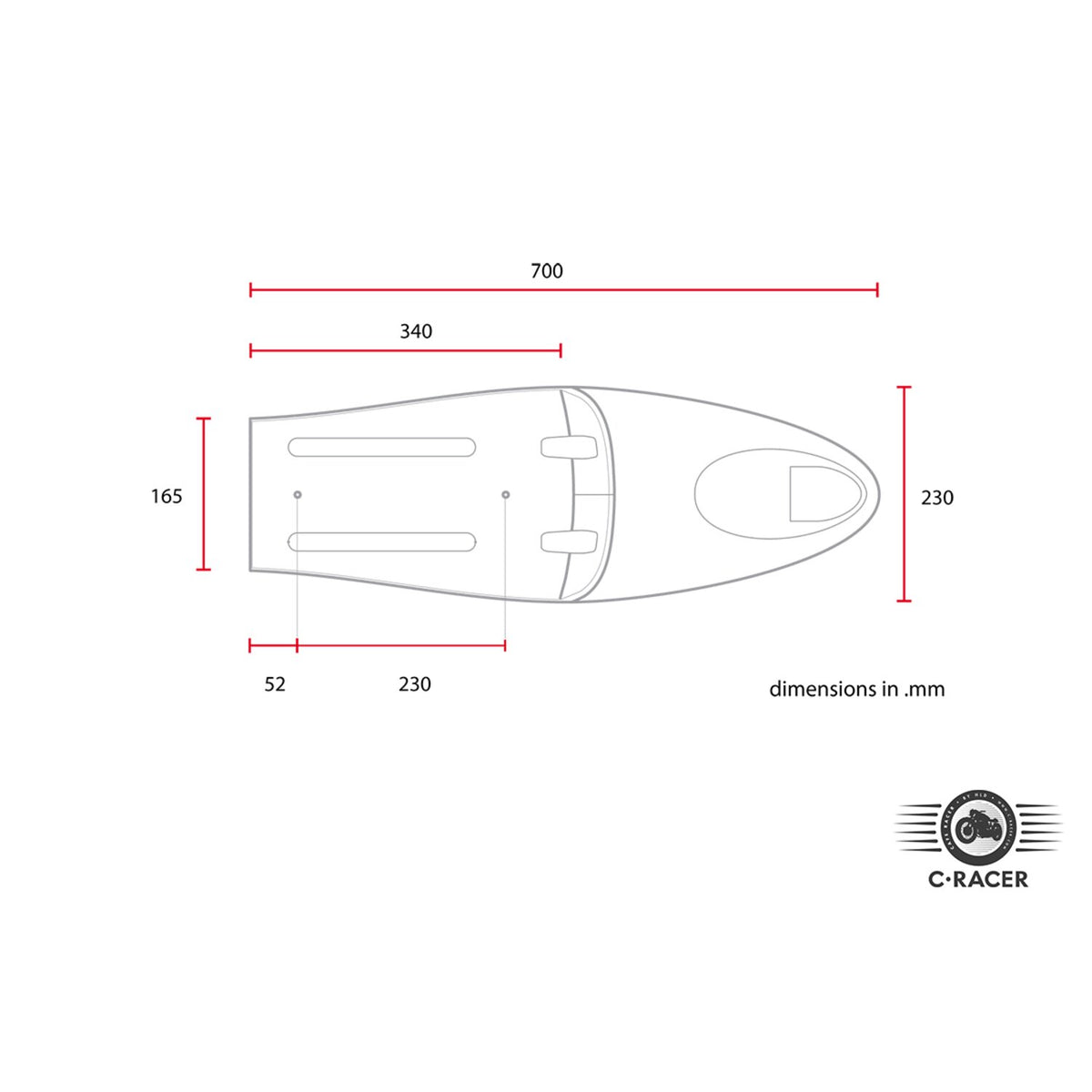 C-Racer universal Long Classic B seat black