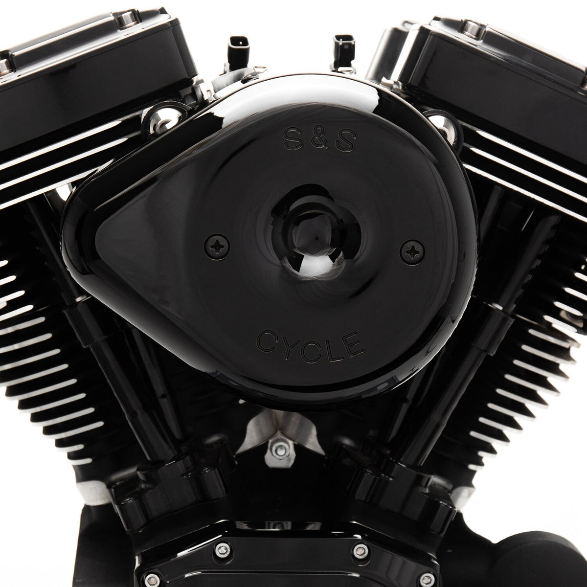 S&S Stealth, black teardrop air cleaner kit