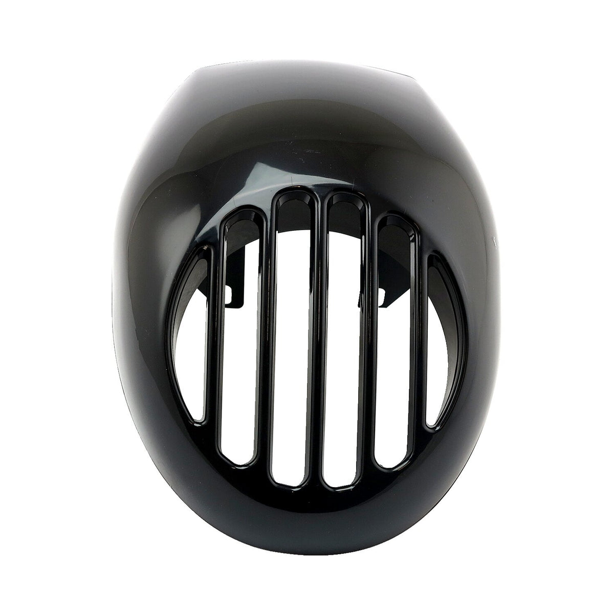 Upper headlamp fly fairing with integrated headlamp grill