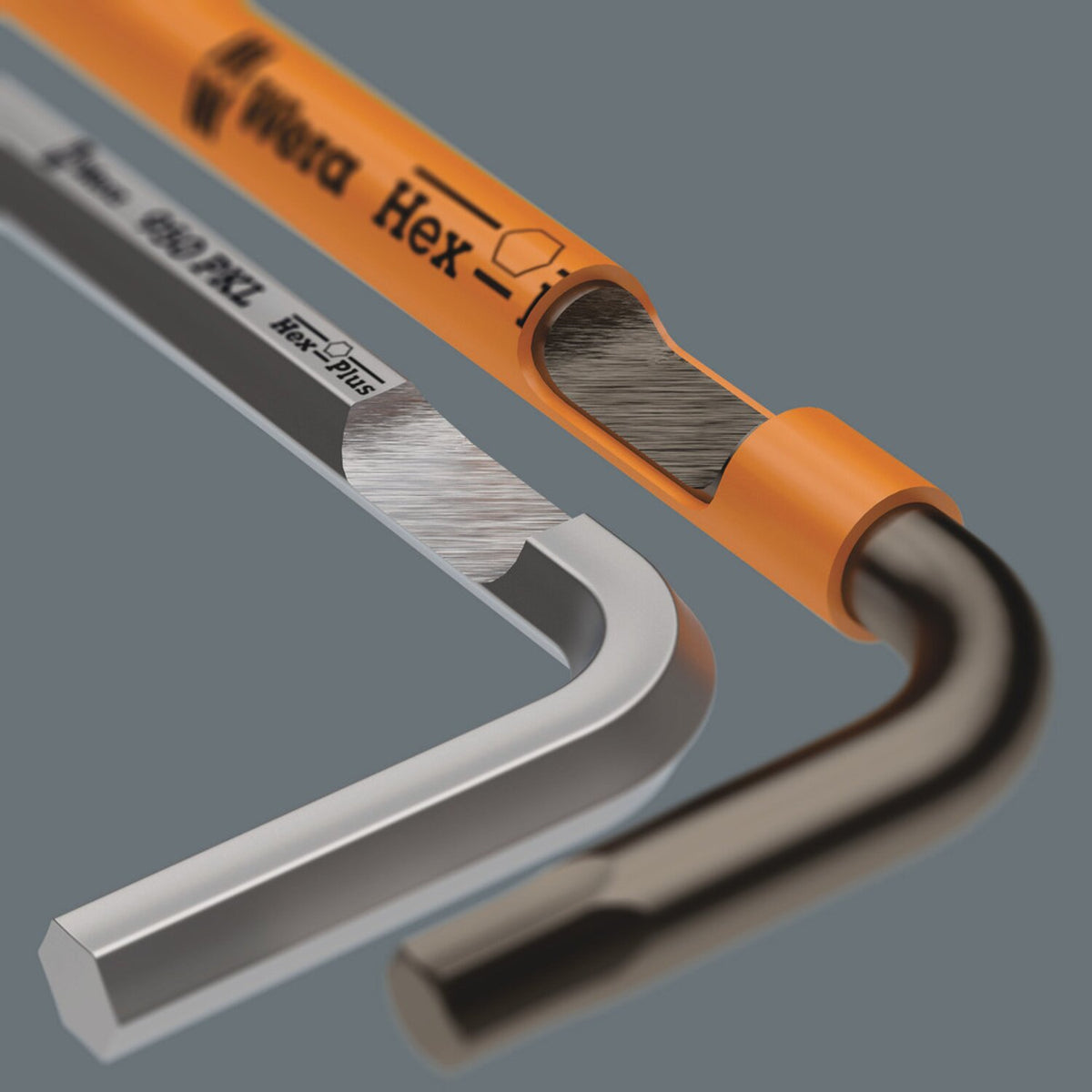 Wera hex key multicolor turquoise - US sizes 1/4"
