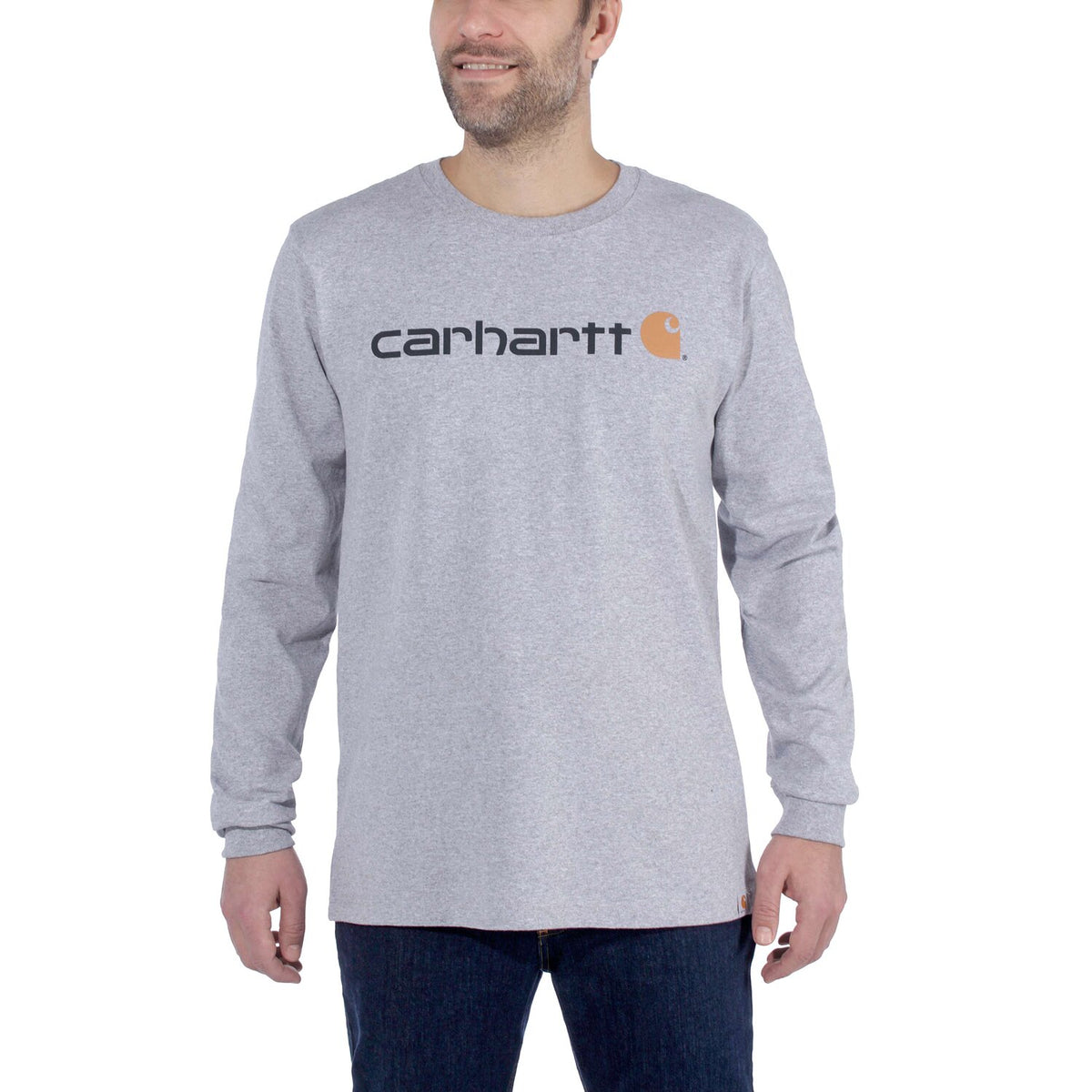 Carhartt Logo graphic long sleeve heather gray