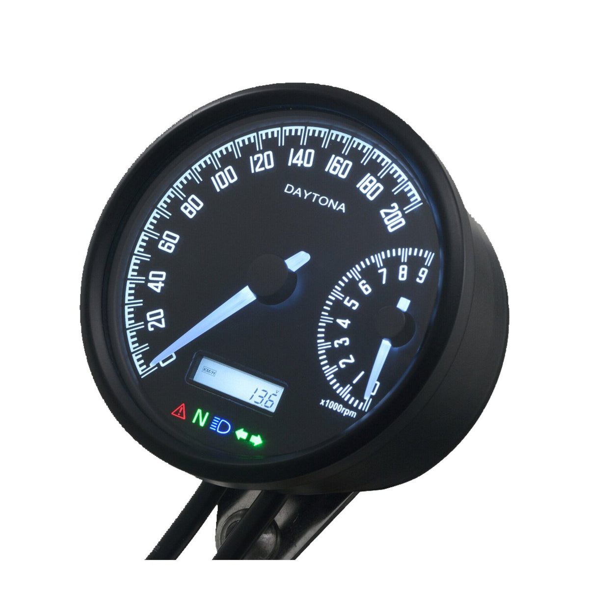 Daytona, Velona speedo & tachometer 80mm 200 Kmh/9000rpm