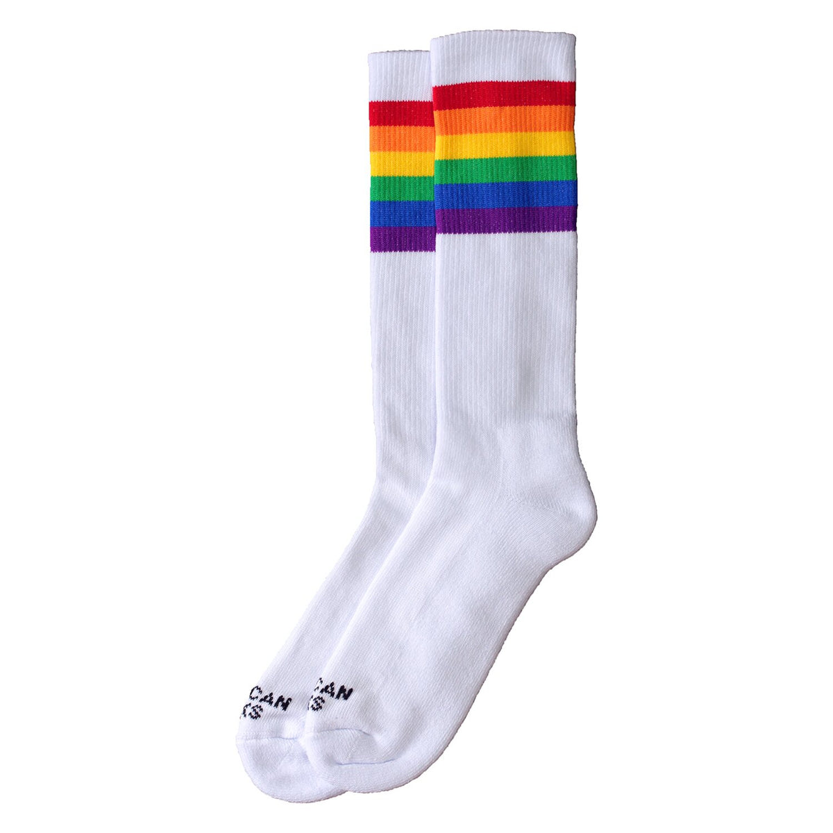 American Socks Rainbow Pride Mid High classic socks white