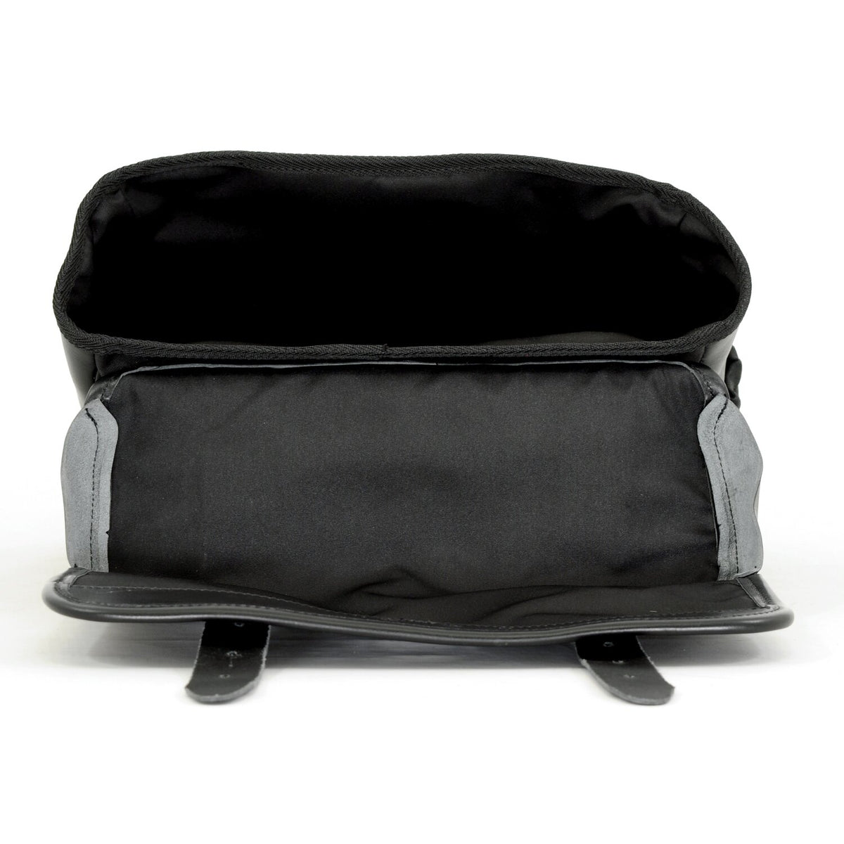 Longride, 'Classic'' waxed cotton saddlebag. Black