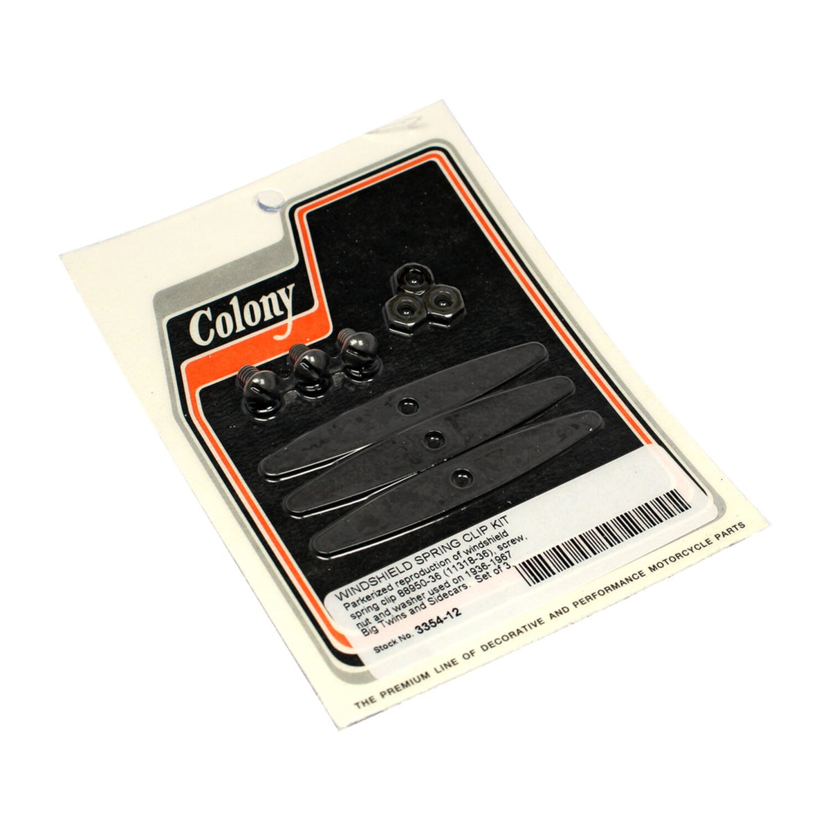 Colony, windshield spring clip kit