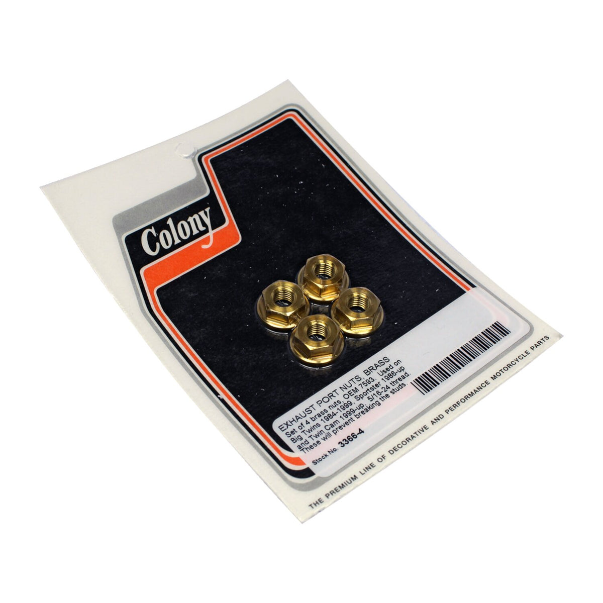 Colony, exhaust port nut set. Brass