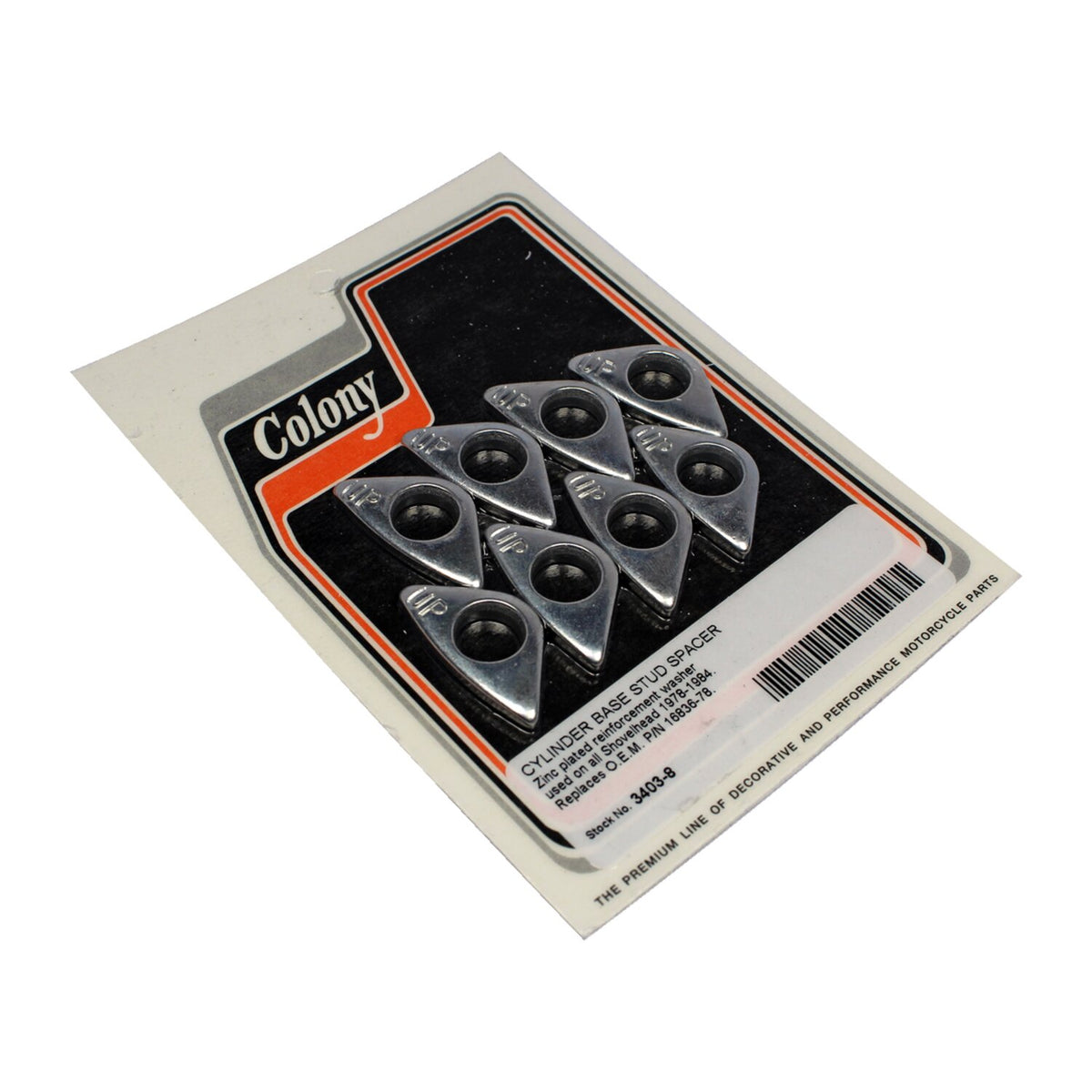 Colony, cylinder base stud spacers set. Zinc