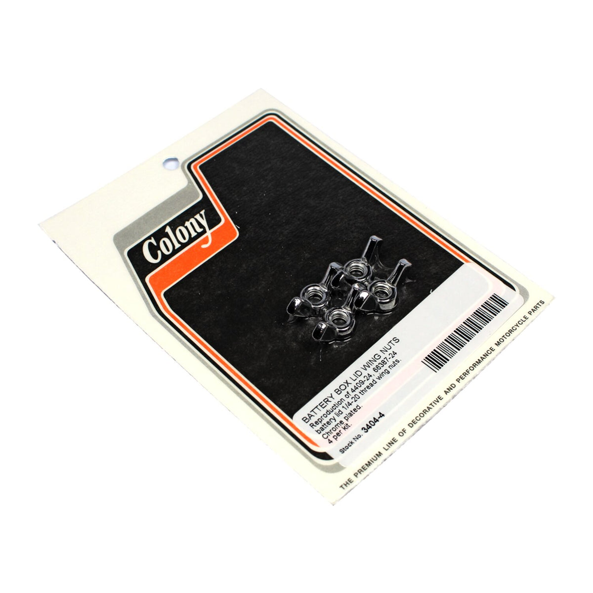 Colony, 45" battery box lid wing nuts. Chrome