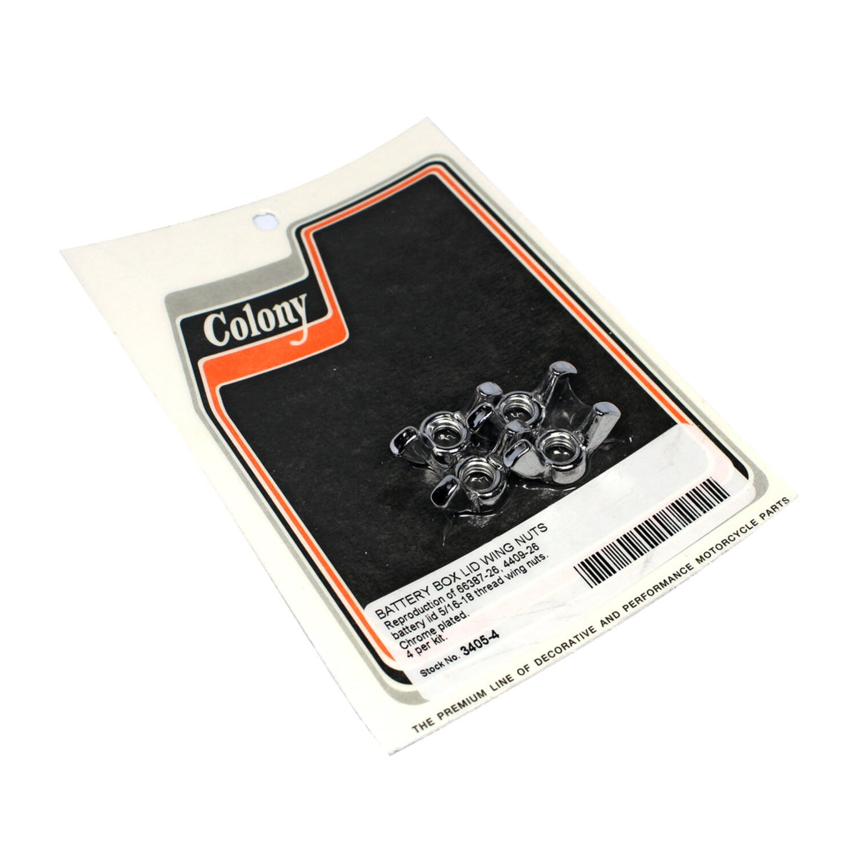 Colony, 74/80" battery box lid wing nuts. Chrome
