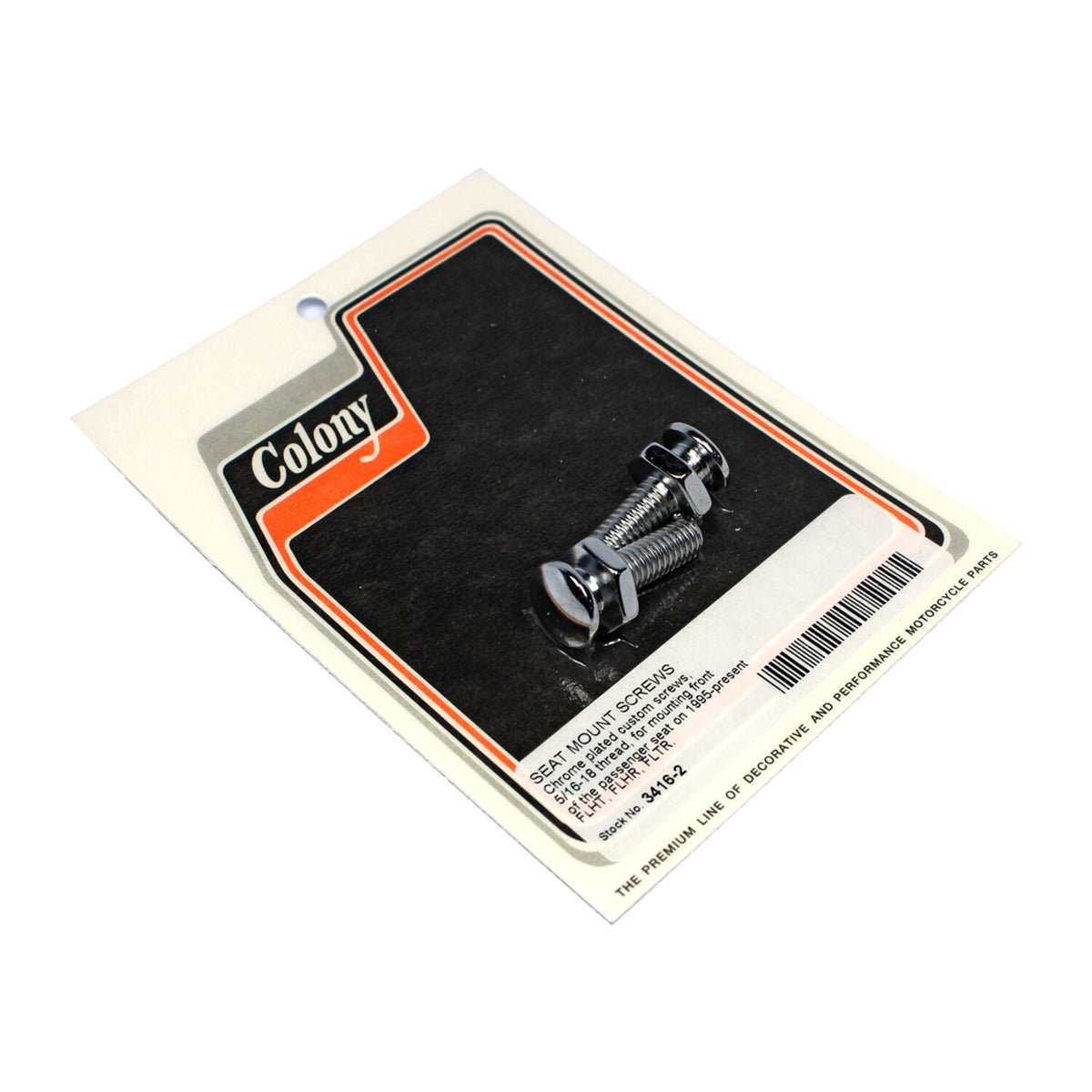 Colony, passenger seat mount screw set. Chrome
