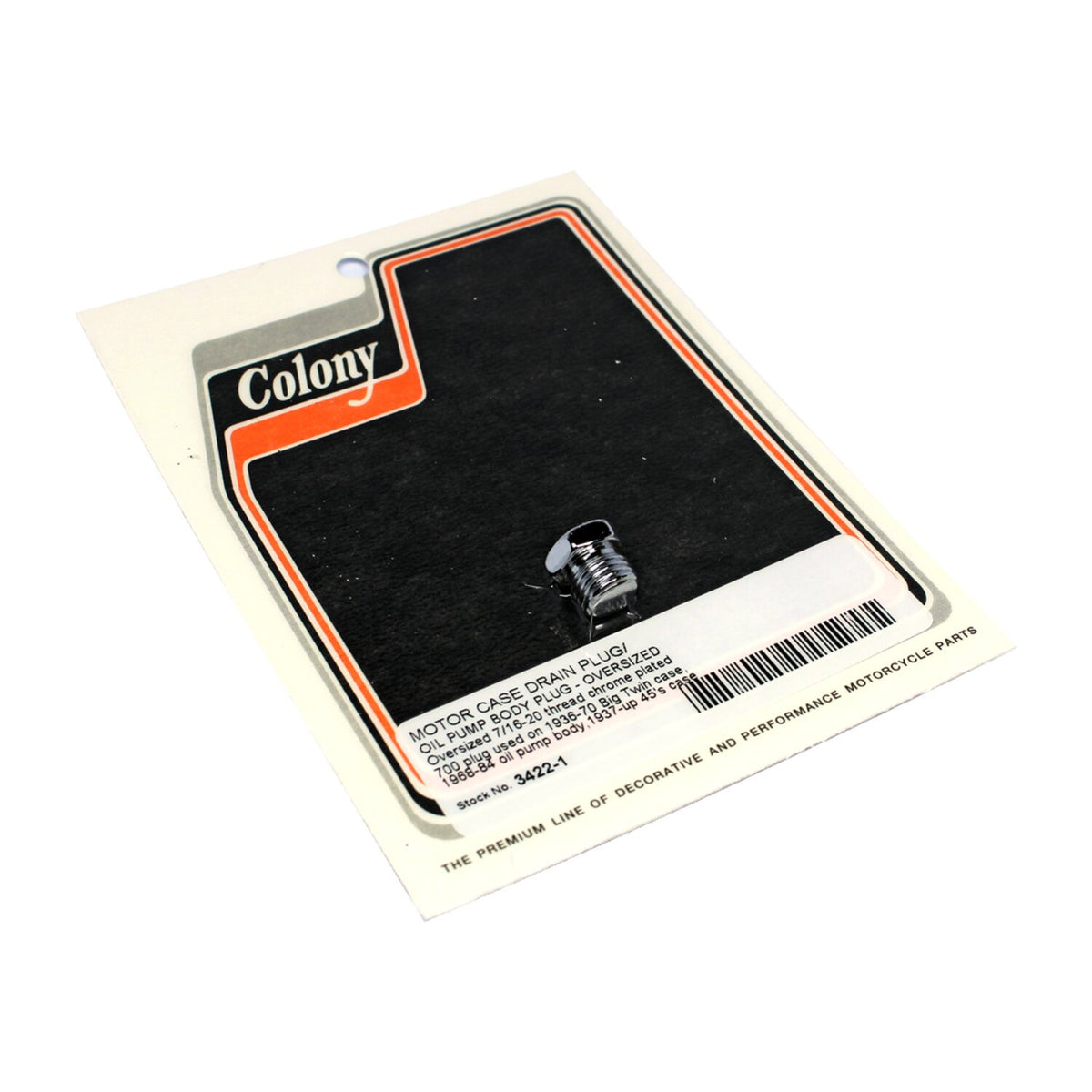 Colony, oversize drain plug. Chrome
