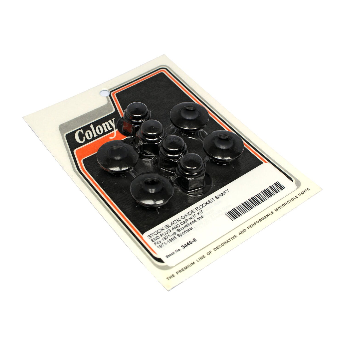 Colony, rocker shaft plug & nut kit. Buttonhead. Black