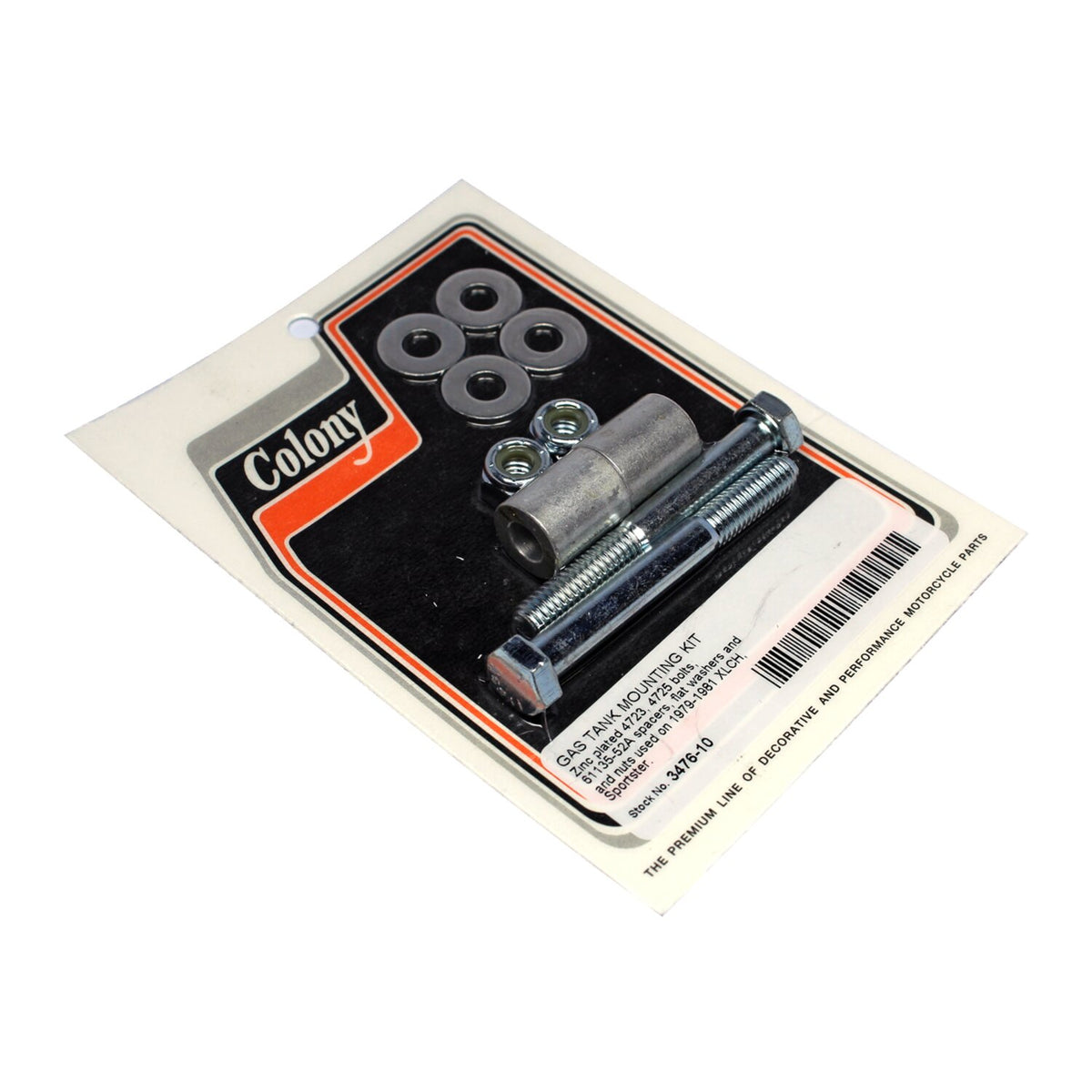 Colony, gas tank mount kit. Zinc