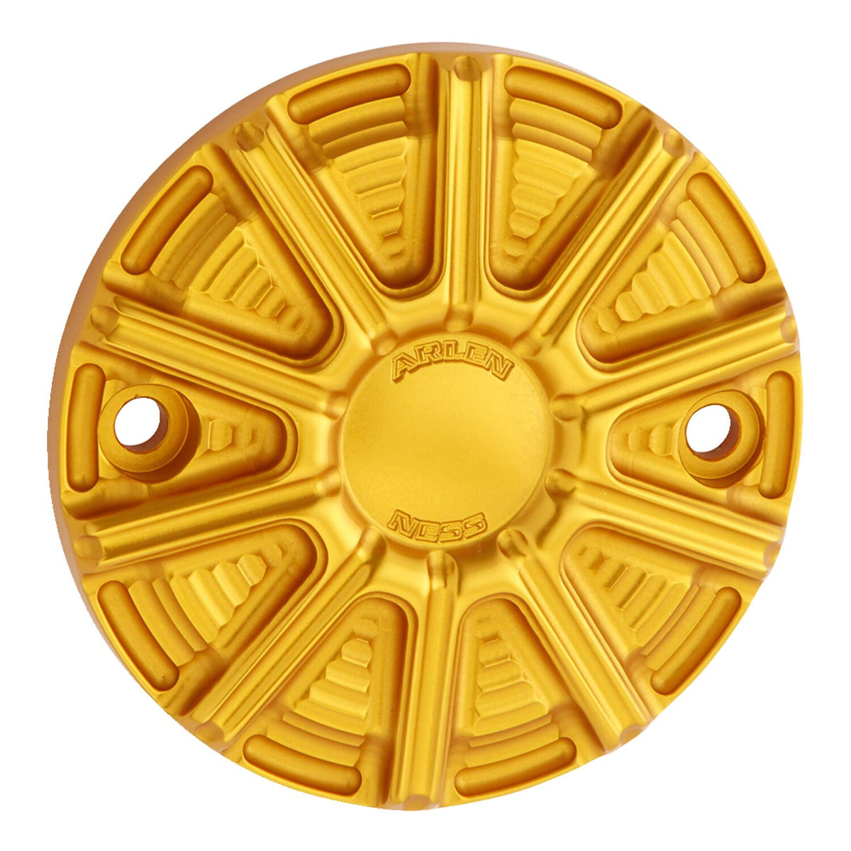 Arlen Ness, 10-gauge point cover. Gold anodized