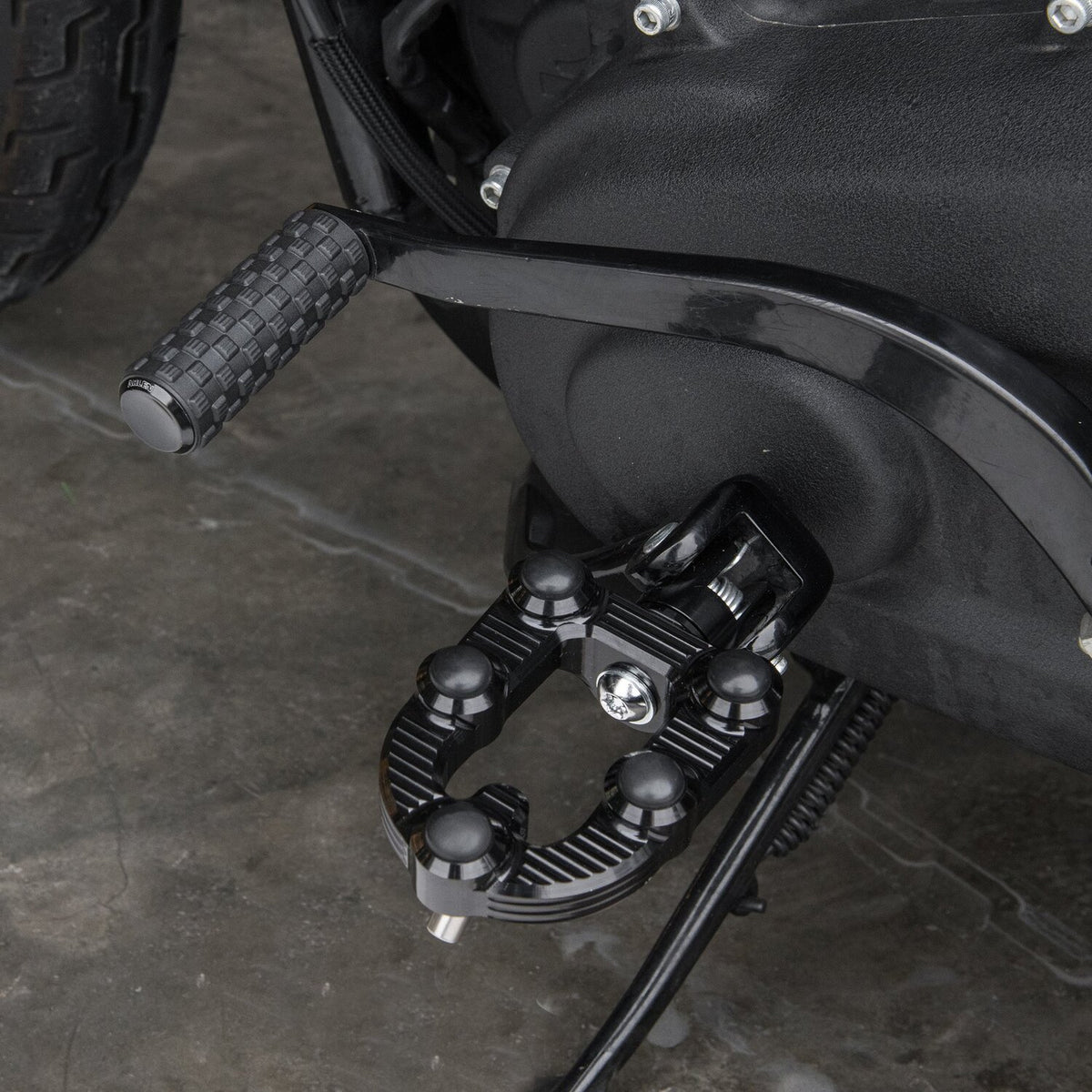 Arlen Ness, MX foot pegs. Black