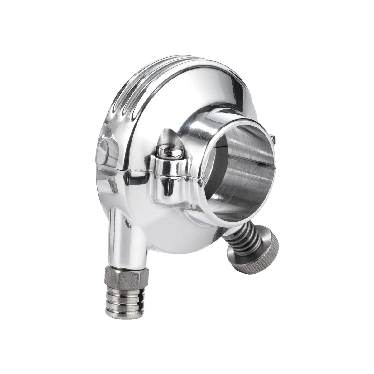 K-Tech 7/8" Deluxe throttle housing. Polished aluminum
