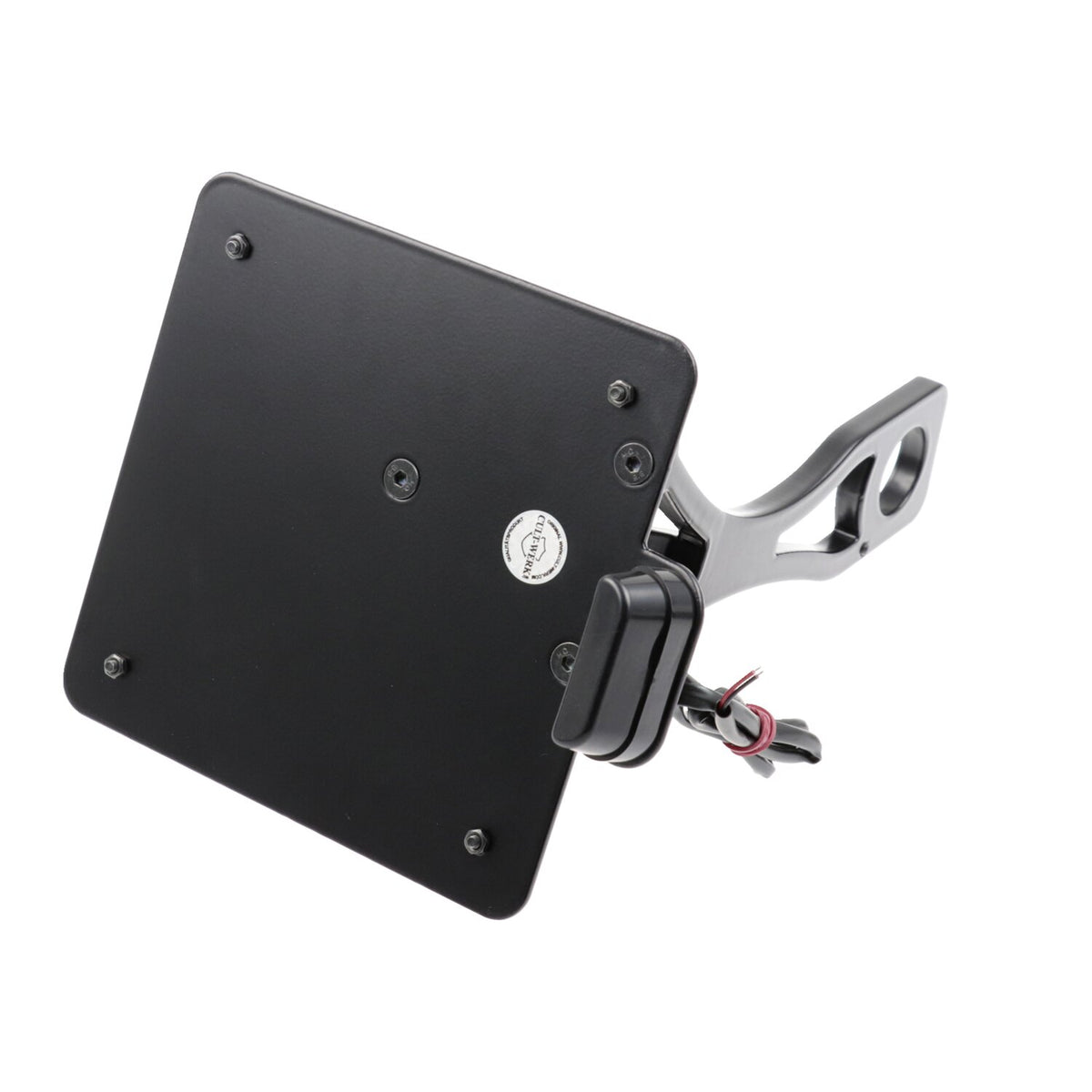 Cult-Werk, side mount license plate bracket, black. Italy