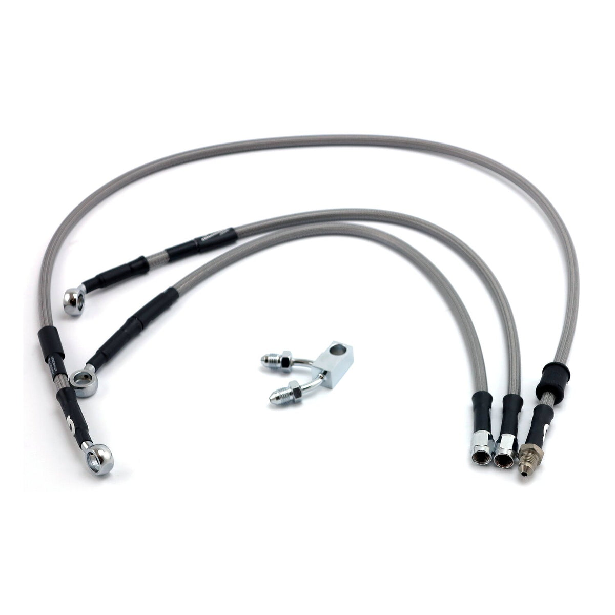 MCS by Goodridge brake line front, stainless clear coated