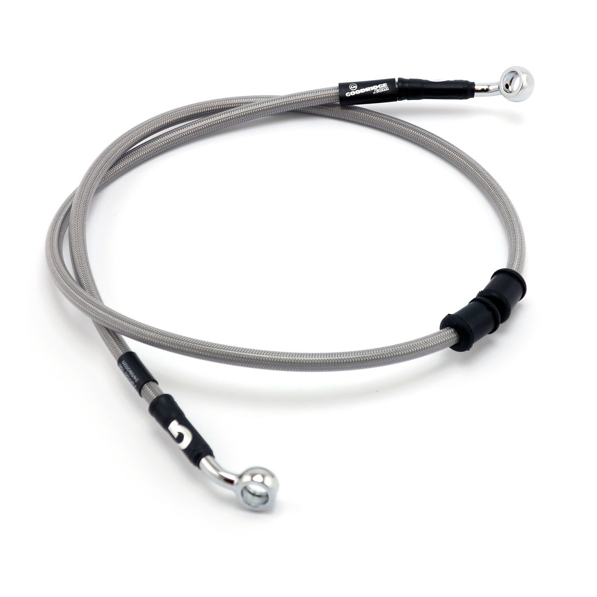 Goodridge brake line upper front, stainless clear coated