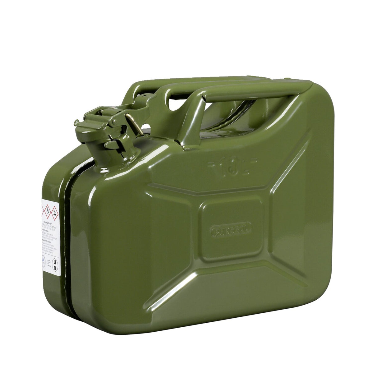 Pressol, metal jerrycan. Olive green, 10 liter