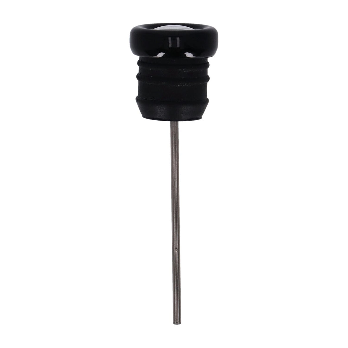 Oil tank dipstick with temperature gauge. Black w/white face