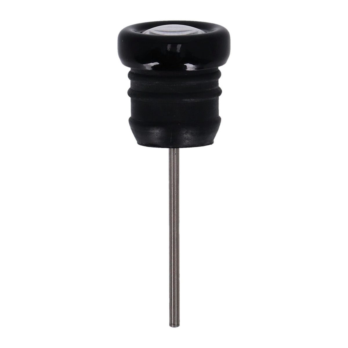 Oil tank dipstick with temperature gauge. Black w/white face