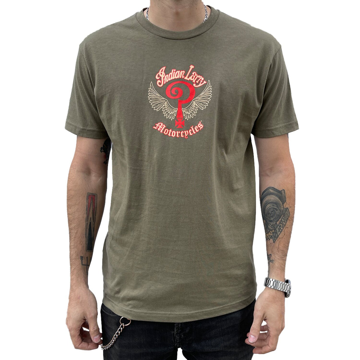 Indian Larry Logo t-shirt army green