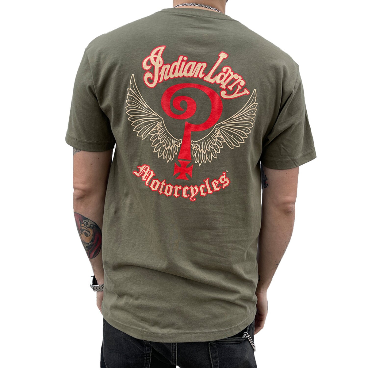 Indian Larry Logo t-shirt army green