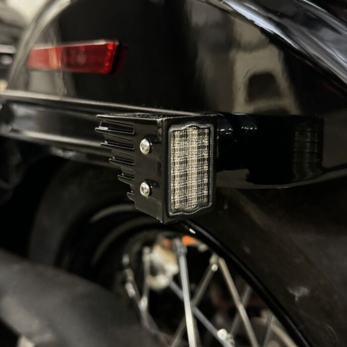Custom Dynamics, rear fender strut LED turn signals. Black