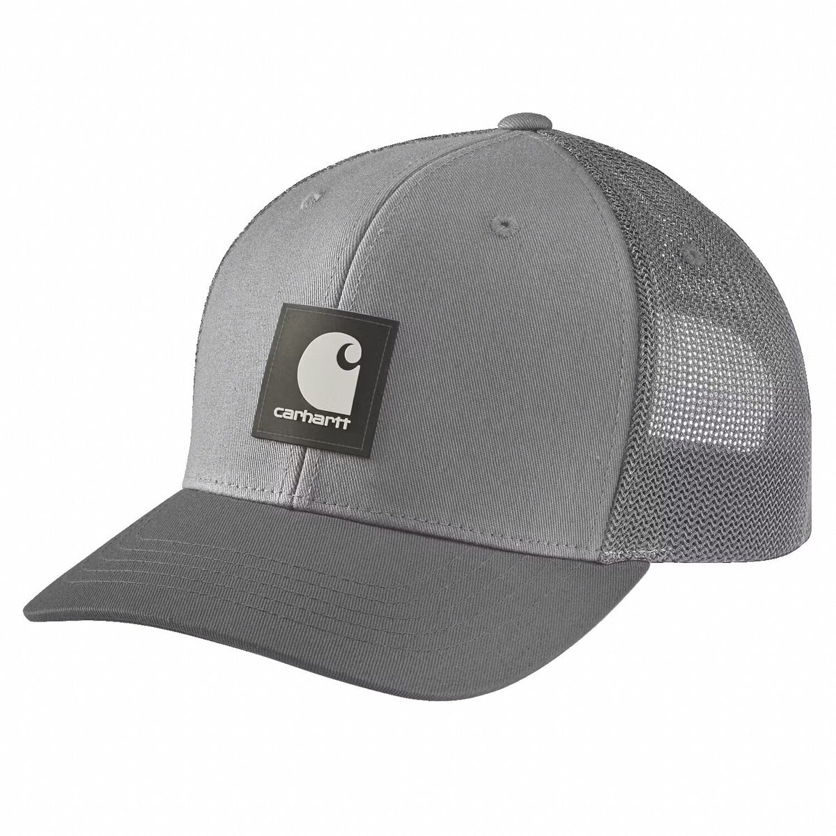 Carhartt Twill Mesh-Back Logo Patch cap asphalt