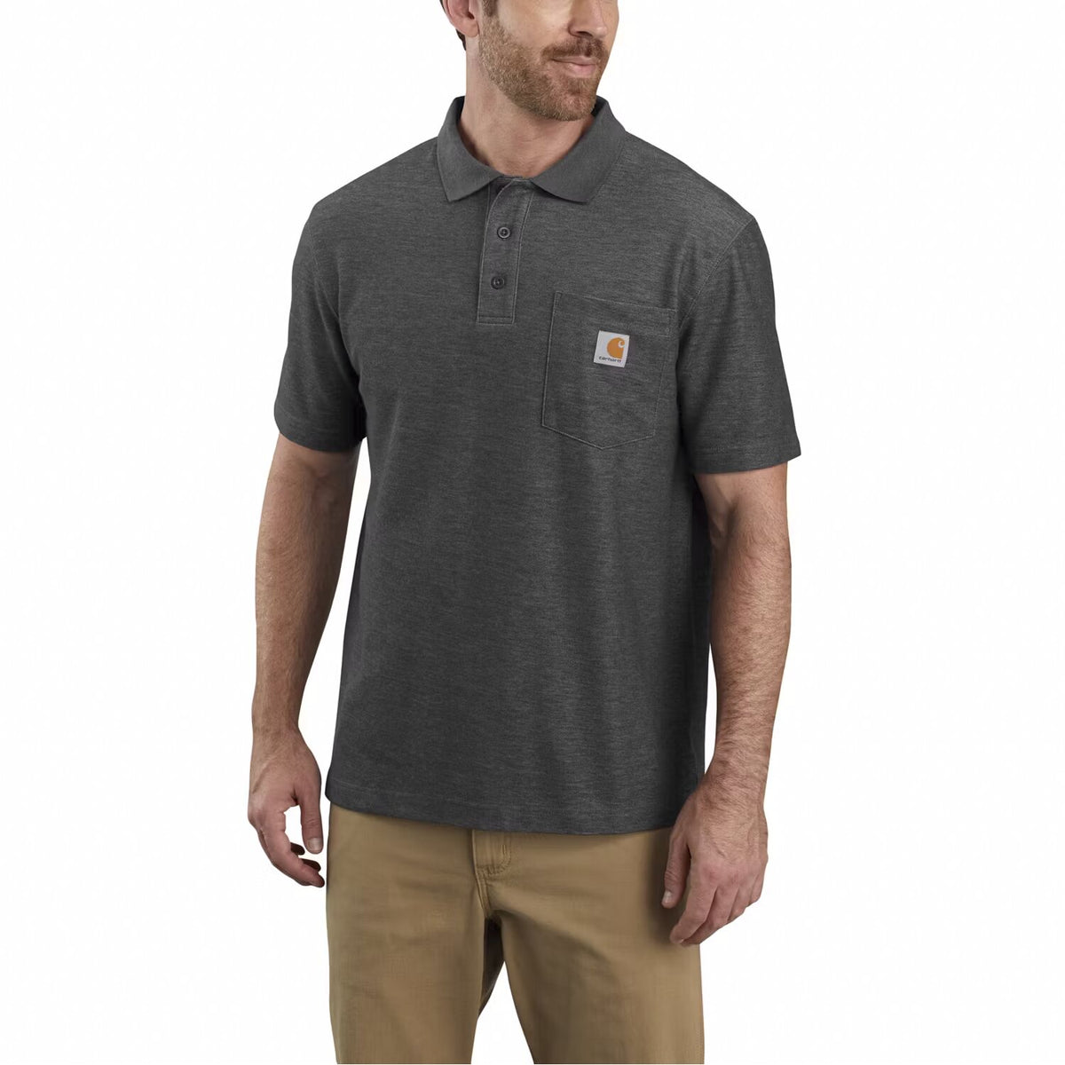 Carhartt Midweight S/S Pocket Polo carbon heather