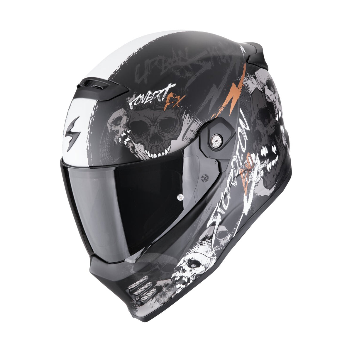 Scorpion Covert FX helmet skullz matt black-grey-gold