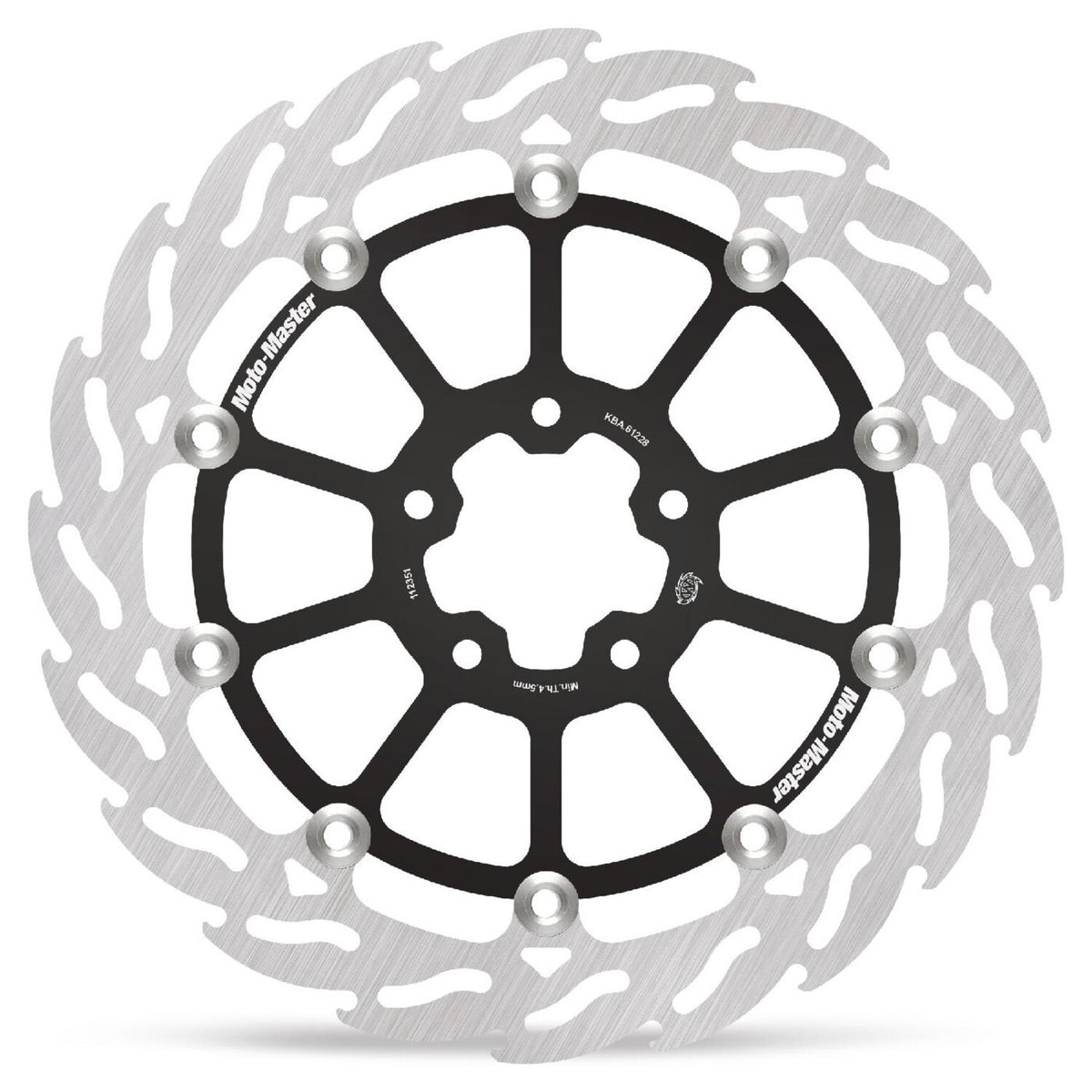 Moto-Master, 'Flame' floating brake rotor. Front left