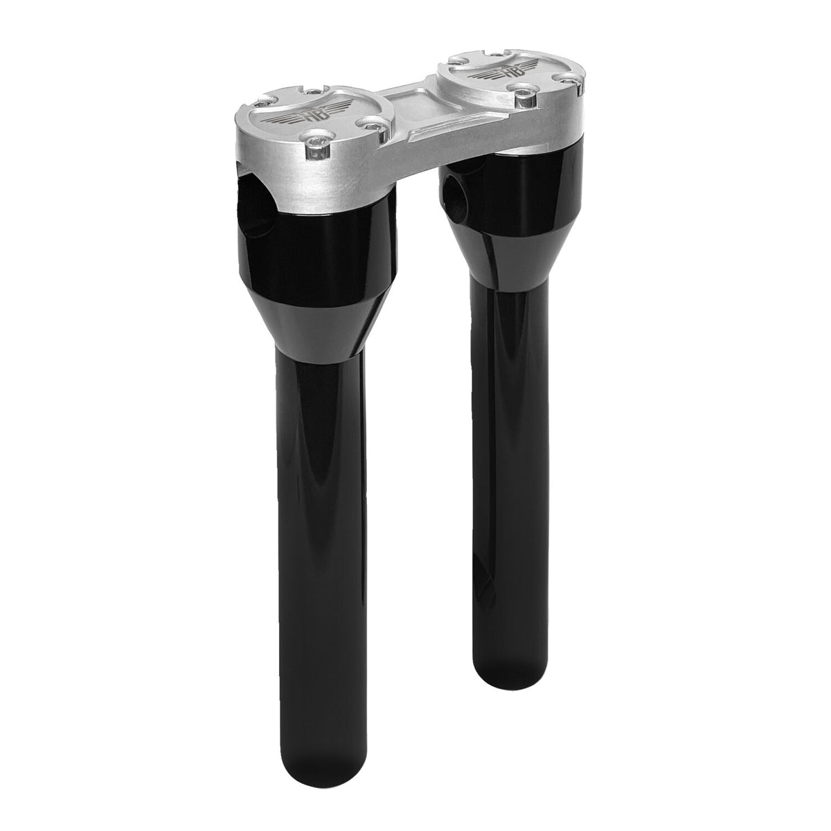 HeinzBikes, Clubstyle straight risers 8". Black/Silver