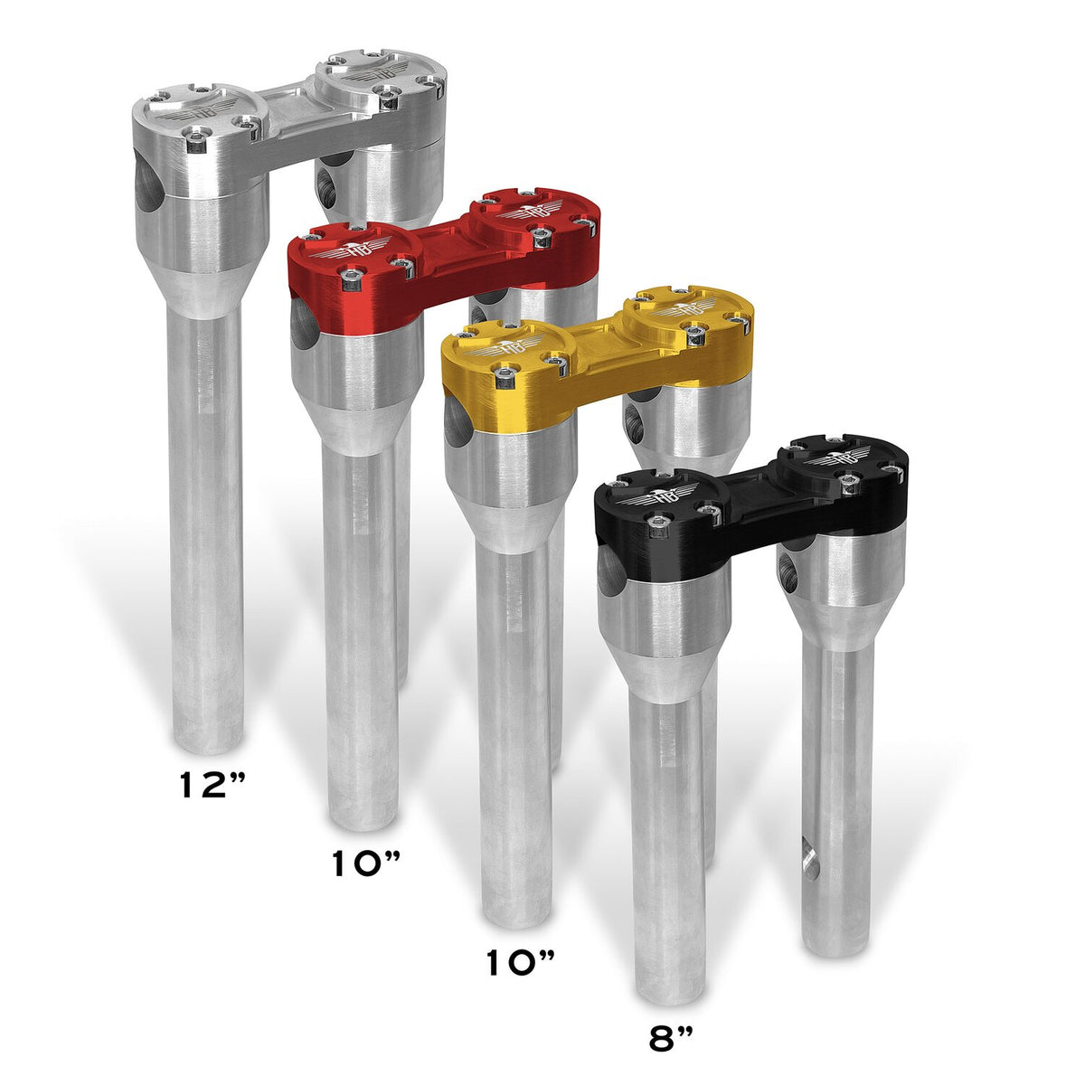 HeinzBikes, Clubstyle straight risers 10". Silver/Gold