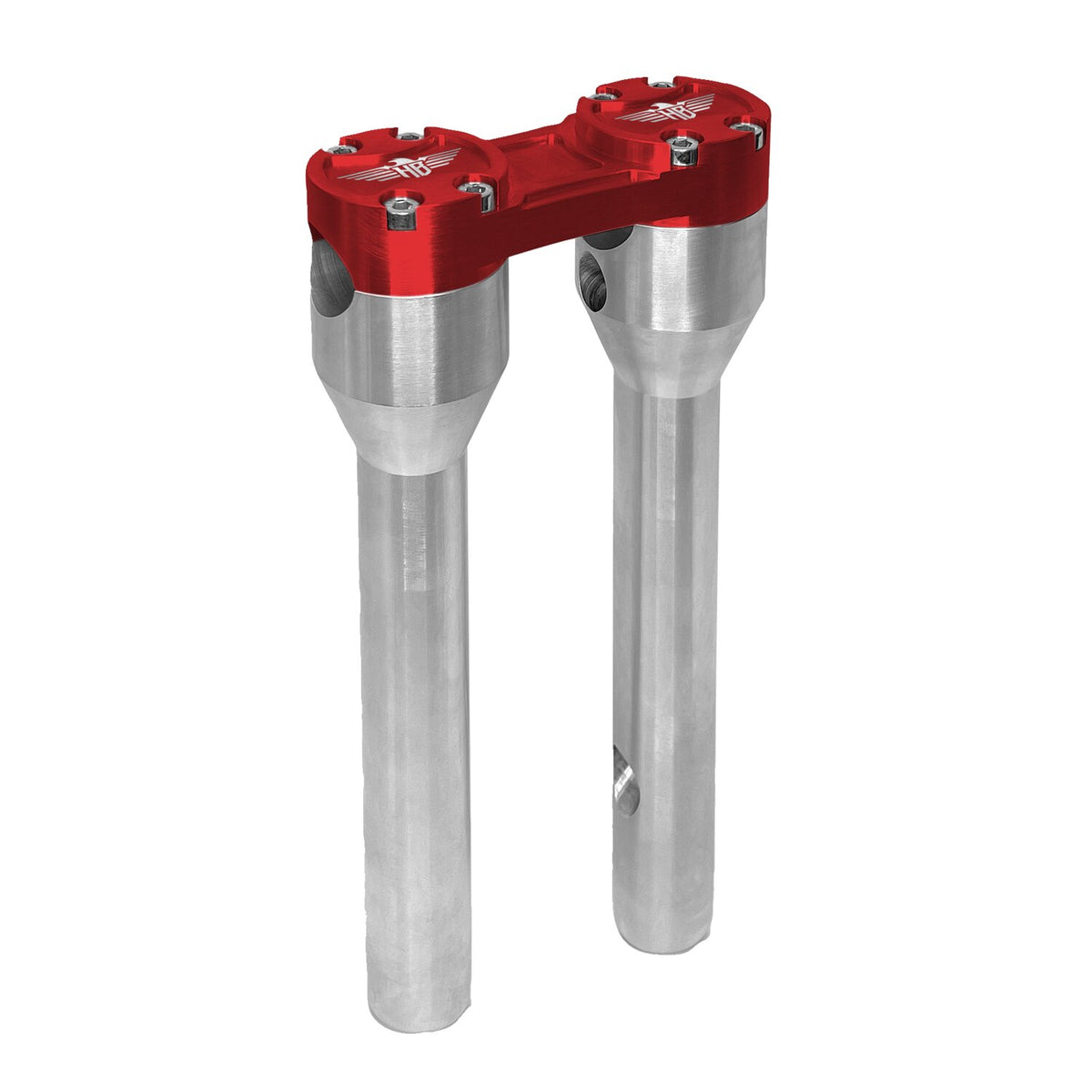 HeinzBikes, Clubstyle straight risers 10". Silver/Red