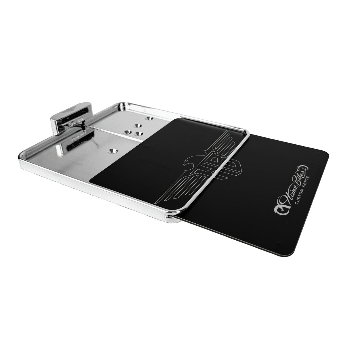 HeinzBikes, side mount license plate bracket. Chrome