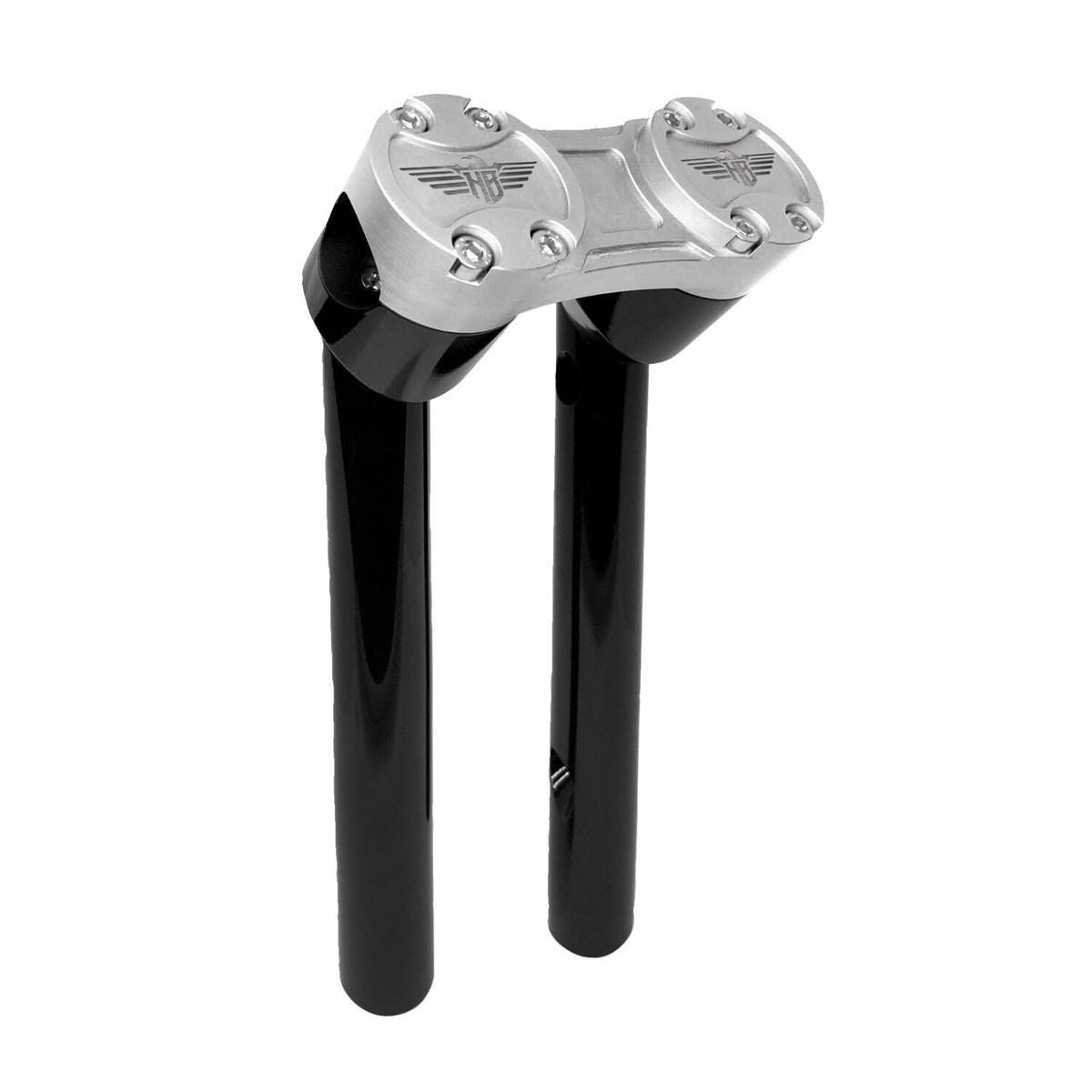HeinzBikes, Clubstyle pullback risers 10". Black/Silver