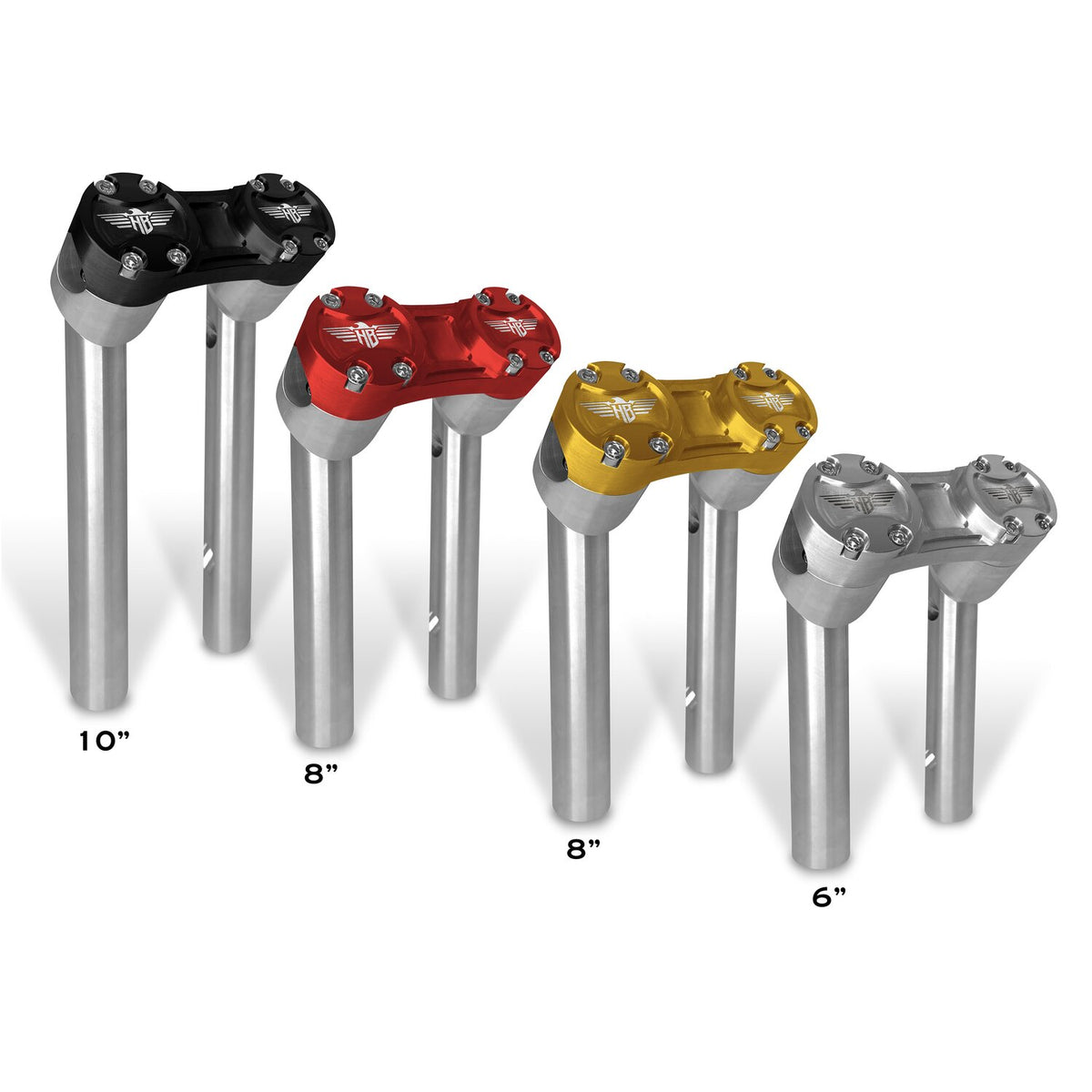 HeinzBikes, Clubstyle pullback risers 10". Silver/Gold