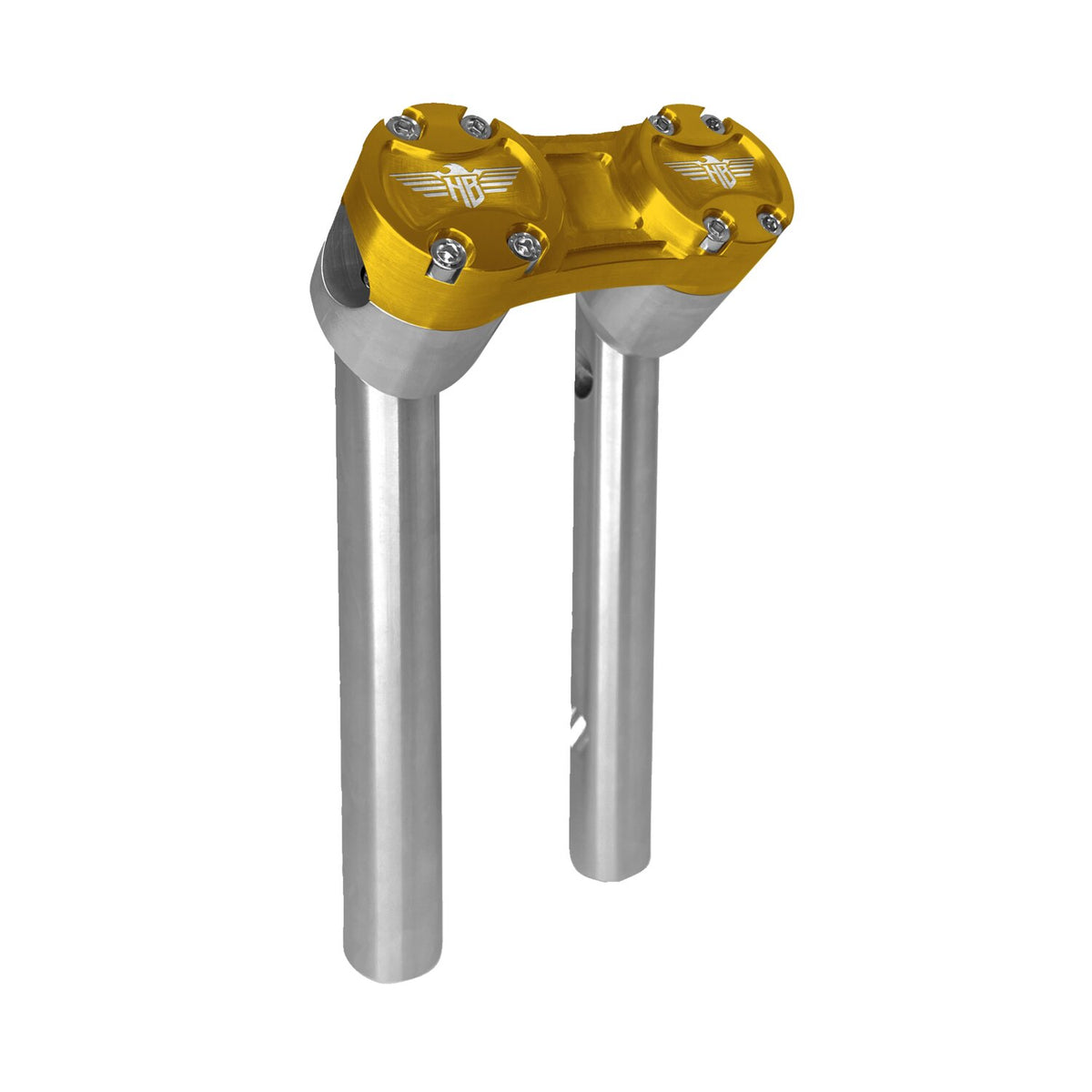 HeinzBikes, Clubstyle pullback risers 10". Silver/Gold