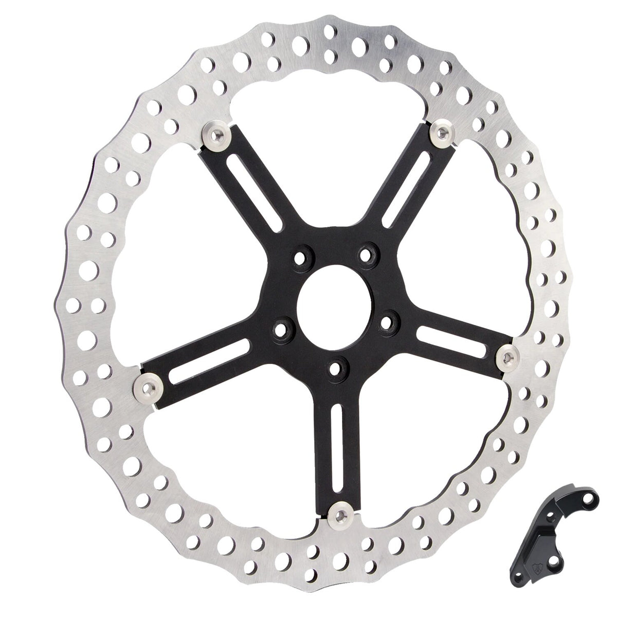 Arlen Ness, 15" Jagged front Big Brake rotor kit. Right side